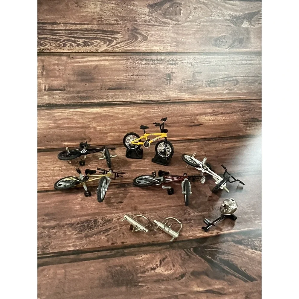 Five Vintage BMX Flick Trix Bike Lot Mix With One Bike Stand And 3 Metal Piece